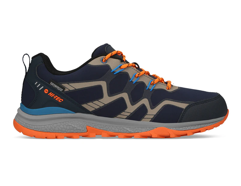 Hi-Tec Men's Stinger Low Waterproof Hiking Shoes - Navy/Royal/Orange/Light Grey