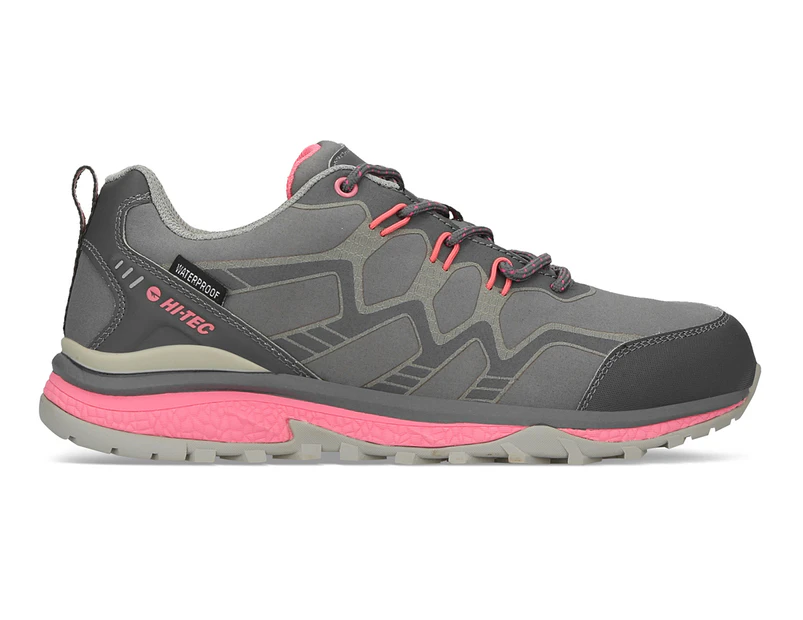 Hi-Tec Women's Stinger Low Waterproof Hiking Shoes - Graffute/Chiaccio/Pink