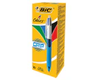 BiC 4 Colours Grip Medium Ballpoint Pen 10-Pack - Black/Blue/Red/Green