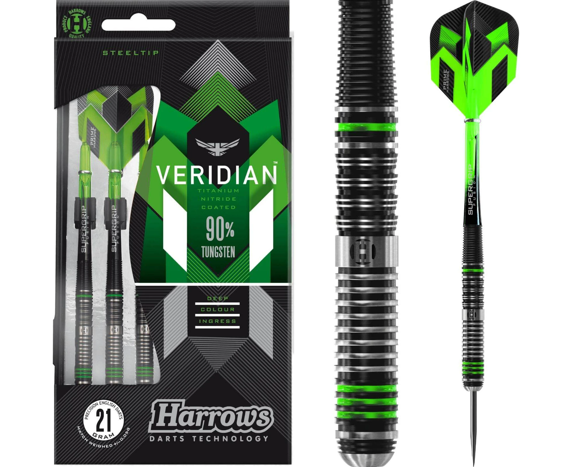 Harrows - Veridian Darts - Steel Tip - 90% Tungsten - 21g 22g 23g 24g 25g 26g