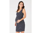 Striped Nursing Tank Dress Navy / White Womens Maternity Wear by Ripe Maternity