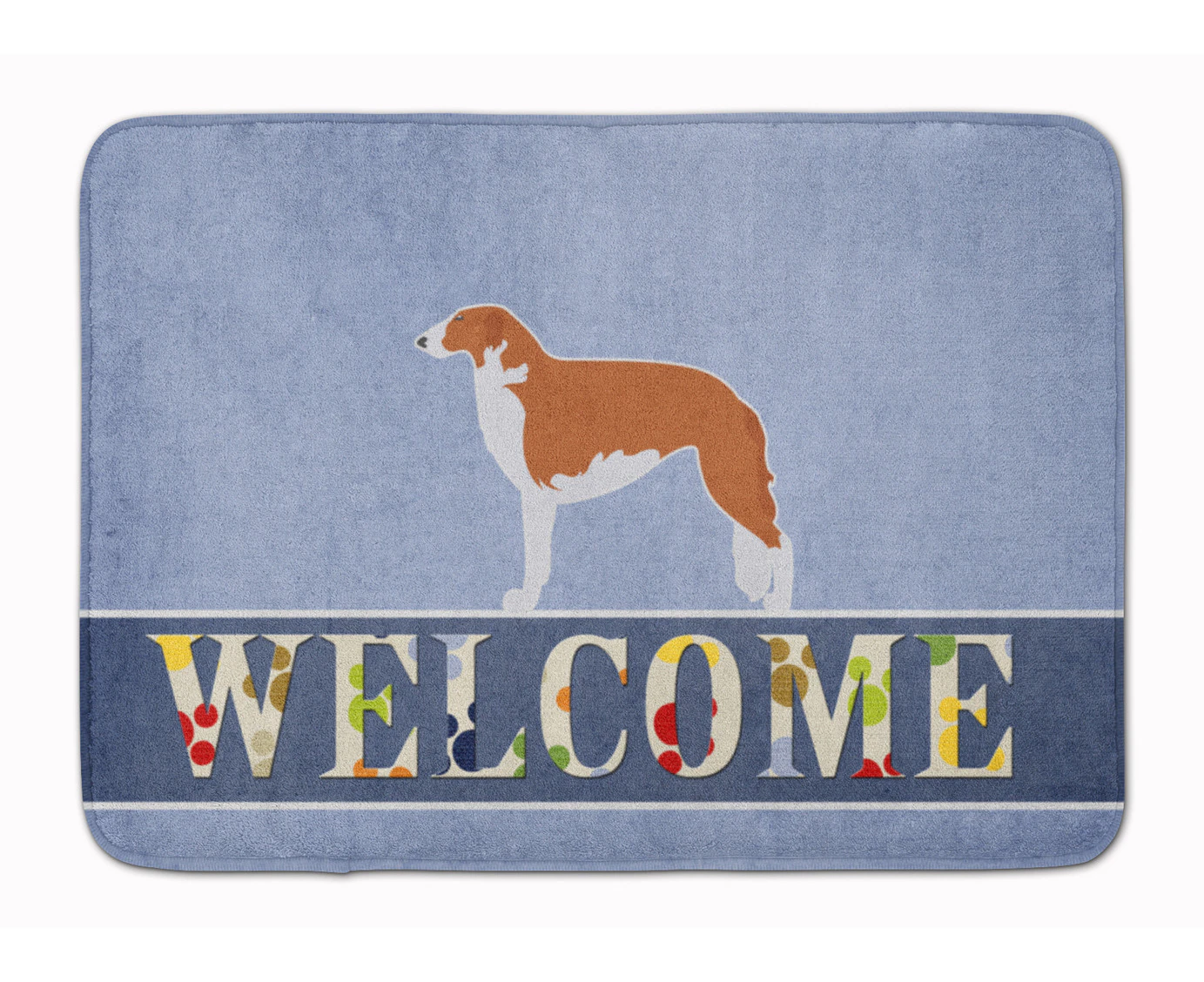 Borzoi Russian Greyhound Welcome Machine Washable Memory Foam Mat