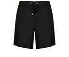 Katies Linen Blend Tie Front Shorts - Womens - Black