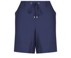 Katies Linen Blend Tie Front Shorts - Womens - Navy