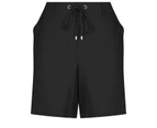 Katies Linen Blend Tie Front Shorts - Womens - Black