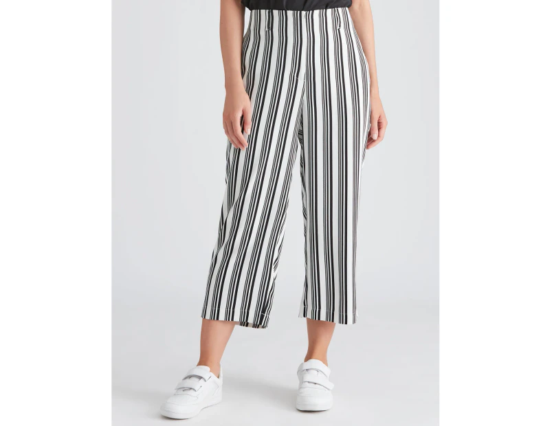 Katies Stripe Crop Pants - Womens - Mono Stripe