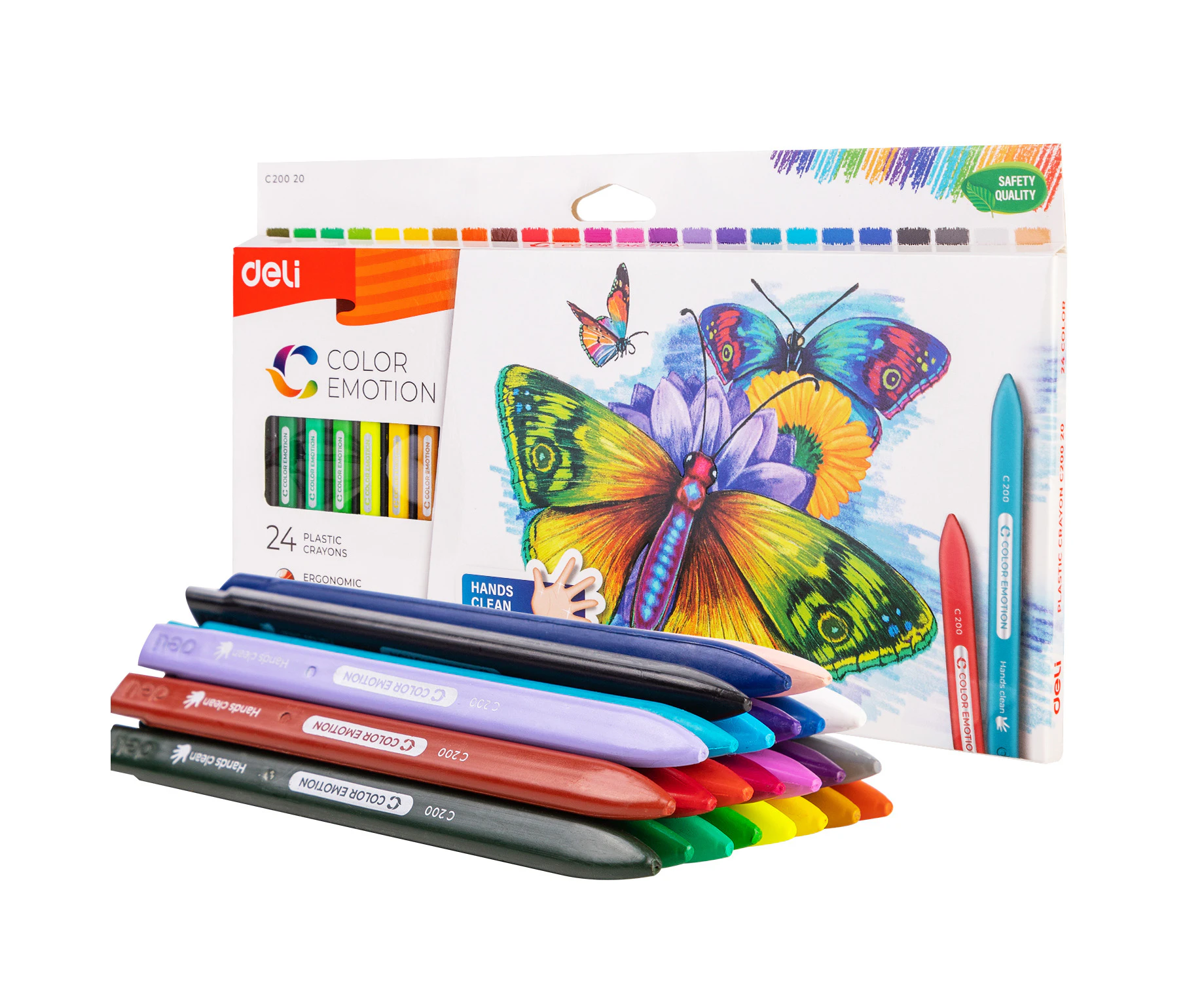 DELI Plastic Crayon Pen 24 Colors Drawing Pens Art Set Children Kids Painting Sketching Kit