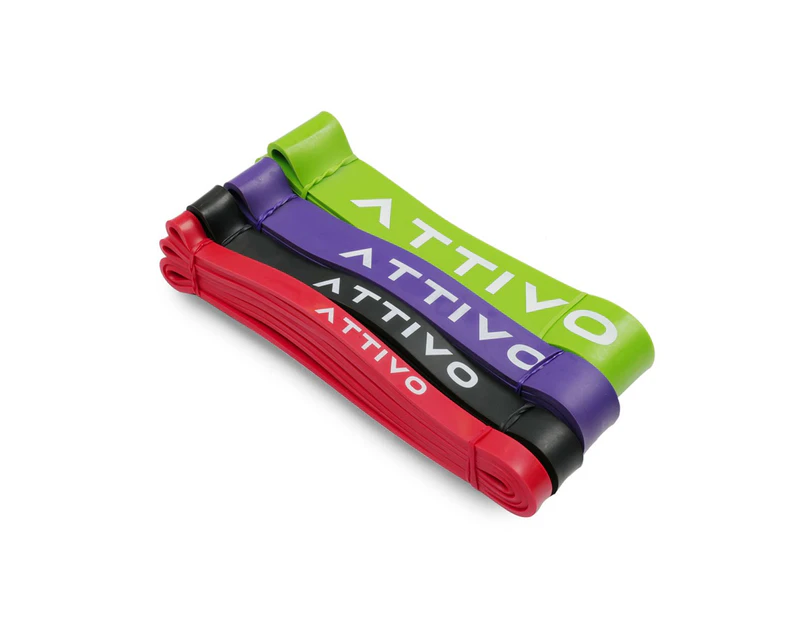 ATTIVO Resistance Band, Pull Up Bands, Pull Up Assistance Bands, Workout Bands, Exercise Bands - Set of 4