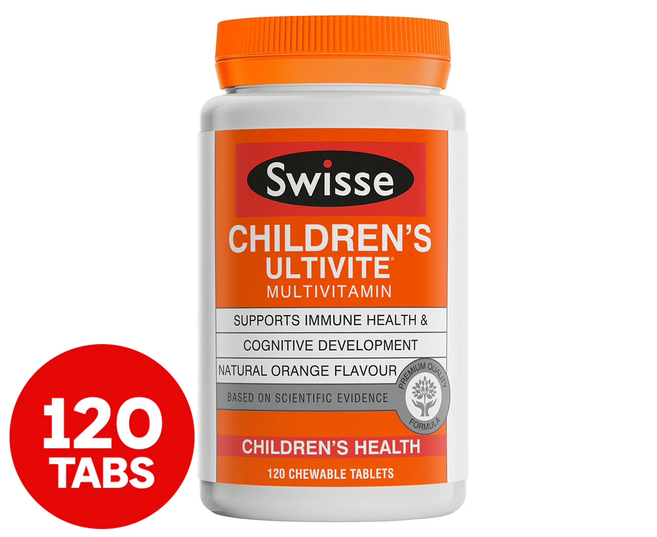 Swisse Children's Ultivite Multivitamin Orange Chewable Immunity 120 Tabs