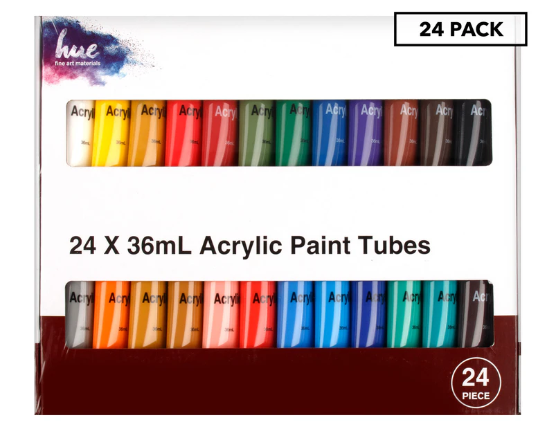 Hue Fine Art 24-Piece Acrylic Paint Tubes Set