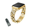 Strapmall DP Bling Stainless Steel Watch Band for iWatch 1/2/3/4/5/6/SE7 -Gold