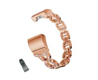 Strapmall VO Bling Stainless Steel Apple Watch Band for iWatch SE/1/2/3/4/5/6/7 -Rose Gold