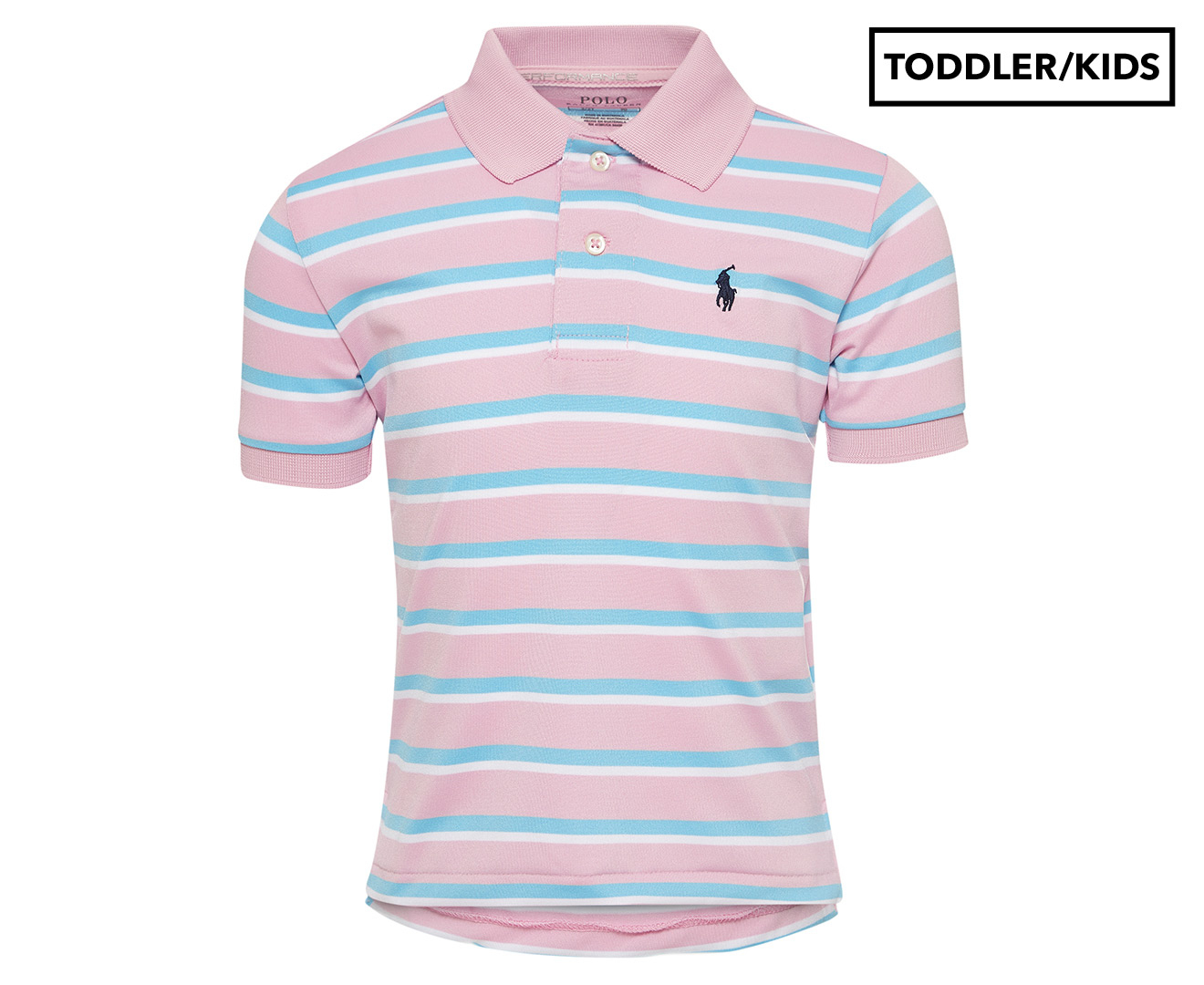 Polo Ralph Lauren Toddler Boys' Striped Performance Lisle Polo Shirt -  Carmel Pink/Multi 