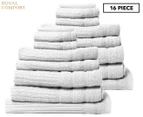 Royal Comfort 16-Piece Eden Egyptian Cotton Towel Set - White