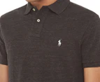 Polo Ralph Lauren Men's Knitted Short Sleeve Custom Slim Fit Polo Shirt - Black Marle Heather
