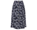 W.Lane Linen Spot Skirt - Womens - French Navy