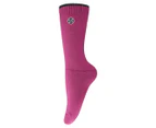 Active Max Women's One Size Bamboo Crew Socks - Magenta/Spruce