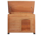 Little Buddies Wooden Flat Roof Dog Kennel For Small Dogs - Natural