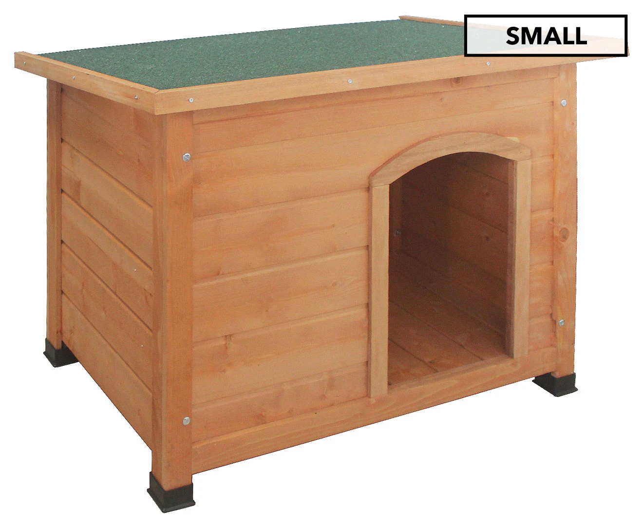 Little Buddies Wooden Dog/Animal Flat Roof Outdoor Weatherproof Kennel - Small