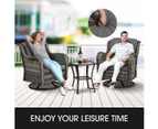 Garden Rocking Chair Swivel Wicker Sofa Patio Set Outdoor Lounge Furniture 3 Pcs