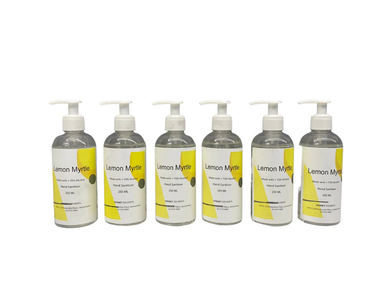Lemon Myrtle Antibacterial Instant Hand Sanitiser Gel 6 X 250ml Pack