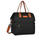LOKASS Double Deck Lunch Shoulder Bag-Black