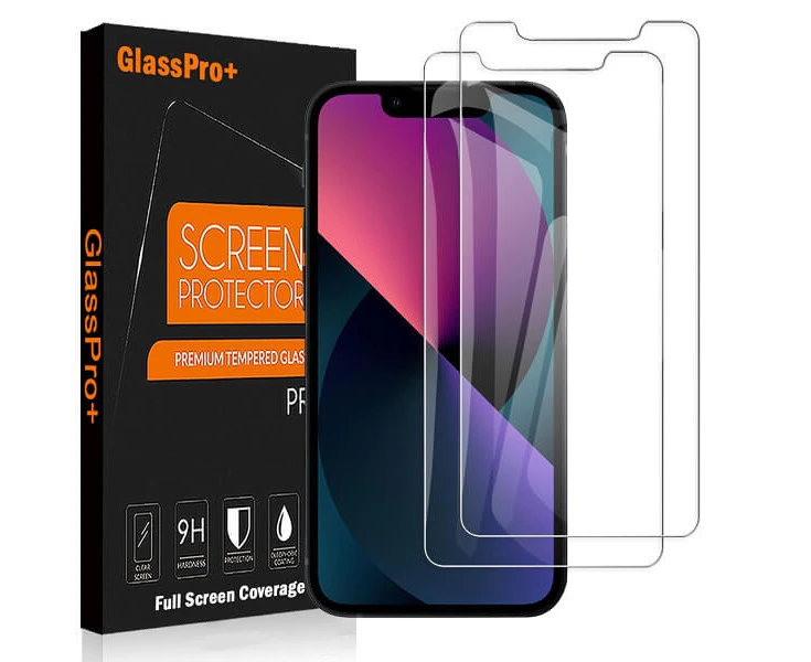 [2 Pack] Apple iPhone 13 SupRShield Tempered Glass Screen Protector Film Guard (Clear)