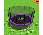 Blizzard 16ft Trampoline Round Outdoor Mat Net Pad Purple