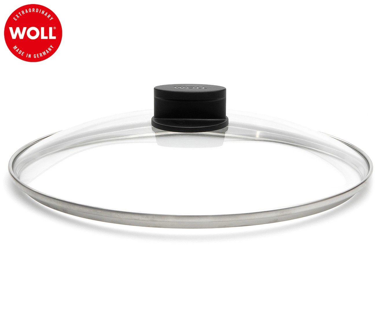 Woll 28cm Eco Lite Fixed Knob Safety Glass Lid