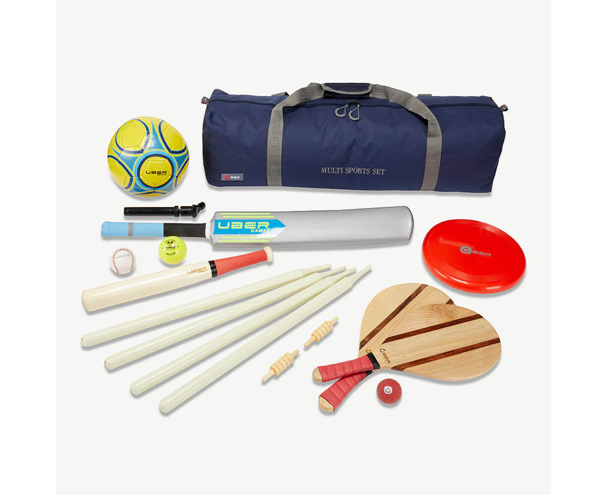 Uber Multi Sport Set - Includes Cricket, Rounders, Paddle Bat and More.