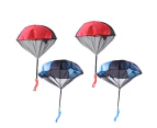 Winmax Parachute Toy 4 Pieces Set Free Throwing Outdoor Childrens Flying Toys-BlueRed