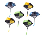 Winmax Parachute Toy 6 Pieces Set Free Throwing Outdoor Childrens Flying Toys-BlueGreenYellow