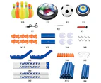 WIUW 3-in-1 Hover Hockey Soccer Ball Bowling Kids Toys Set LED Light Air Soccer Sport Toys