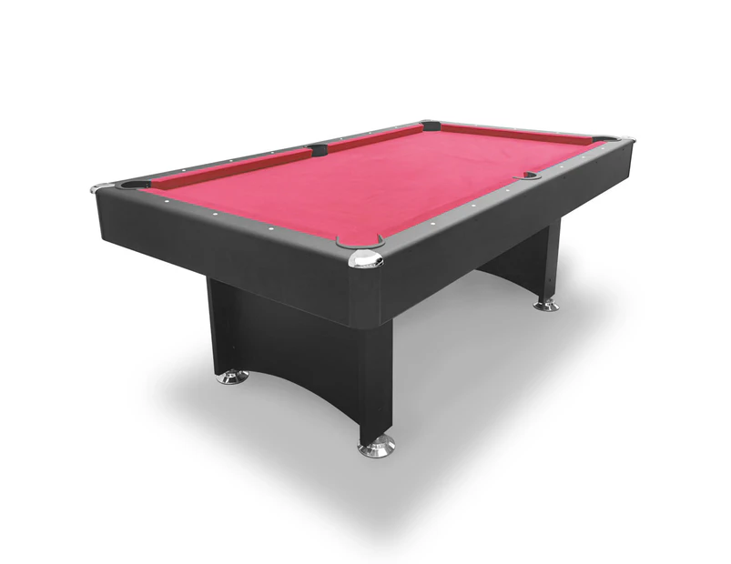 2022 7Ft Modern Design Pool Table Snooker Billiard Table Black Frame with Free Accessories Red