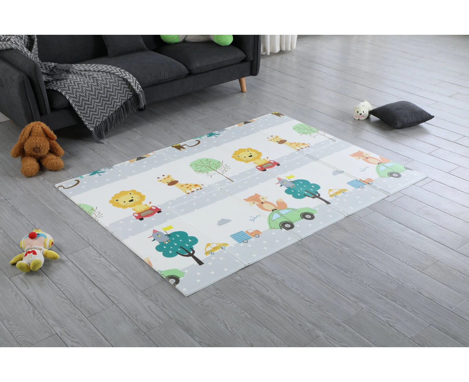 Joy Baby Smartplay Reversible Lightweight Foldable Play Mat - Happy Forest