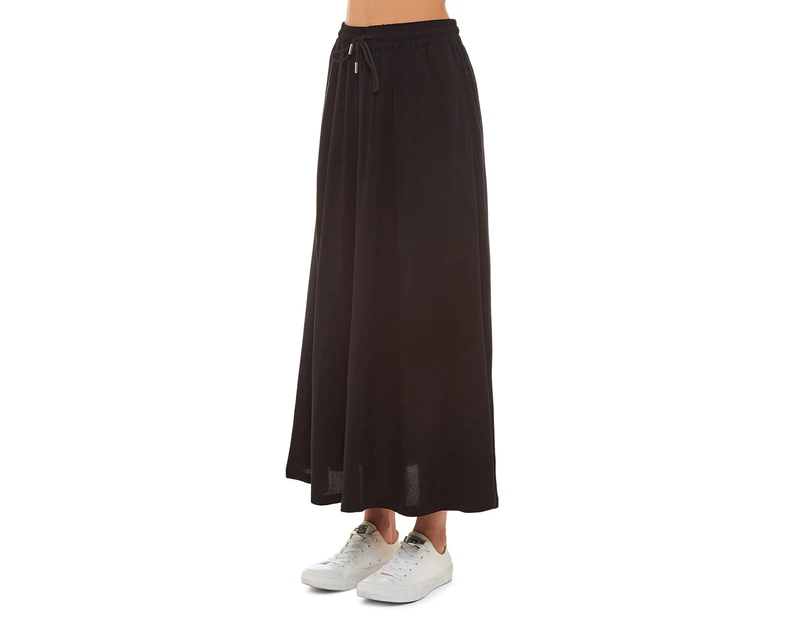 Urban Classics Women's Viscose Midi Skirt - Black