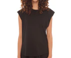 Urban Classics Women's Basic Shaped Tee / T-Shirt / T Shirt - Black
