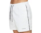 Calvin Klein Swimwear Men's Medium Leg Drawstring Boardshorts - Classic White