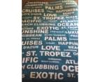 Typo Sunshine Blue Blanket / Throw with Wording Made In Europe 3