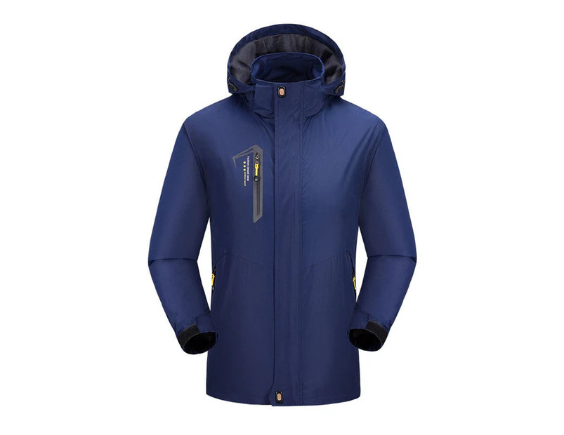 Amoretu Mens Windbreaker Rain Jacket Water Resistant Hiking Jacket-Dark Blue