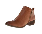 Amoretu Womens Boots Low Heel Bootie Side Zipper-Brown