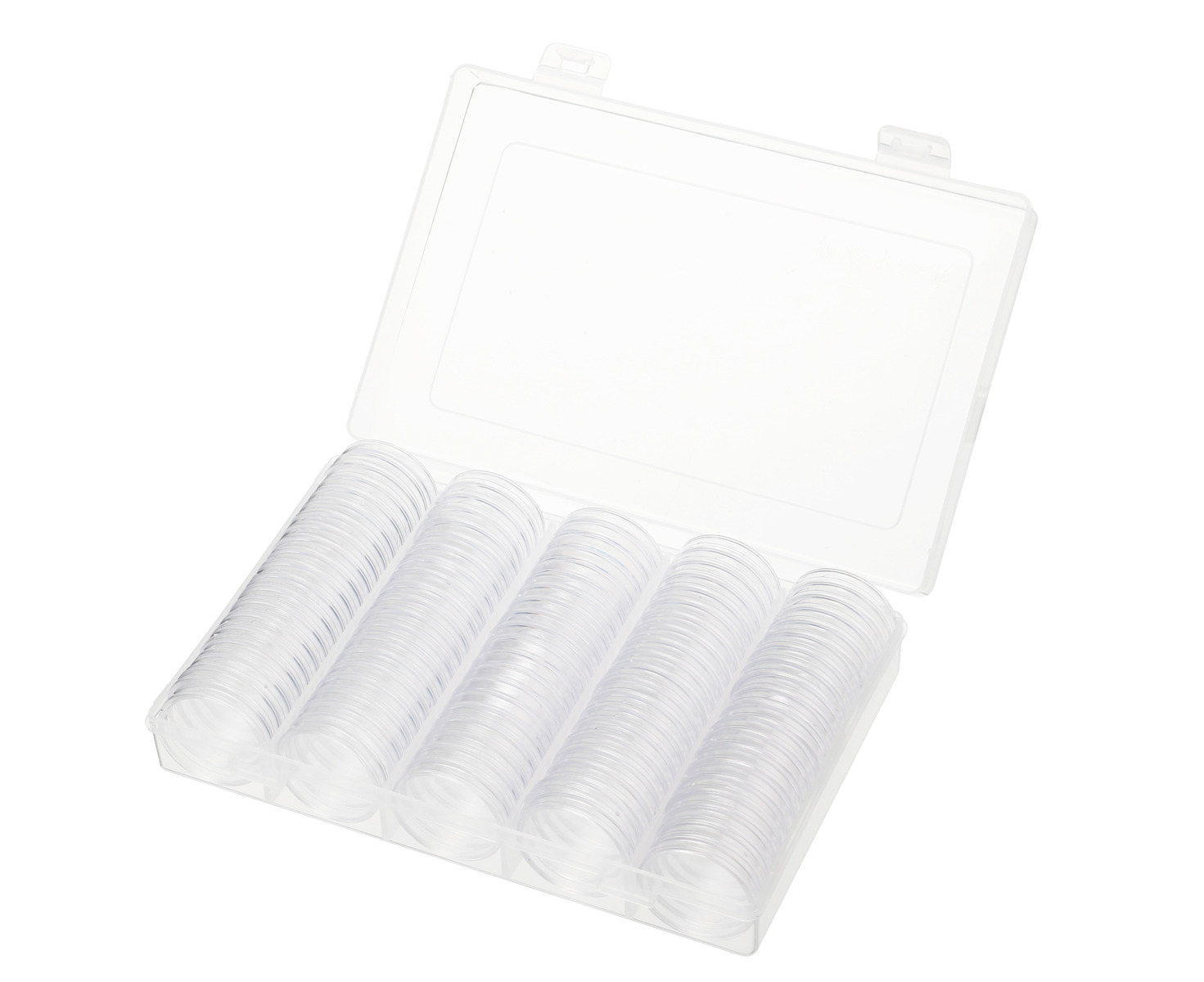 Coin Storage Box 30mm Clear Round Boxed Coin Holder Plastic Capsules Display Cases Organizer for Coin Collection Supplies 