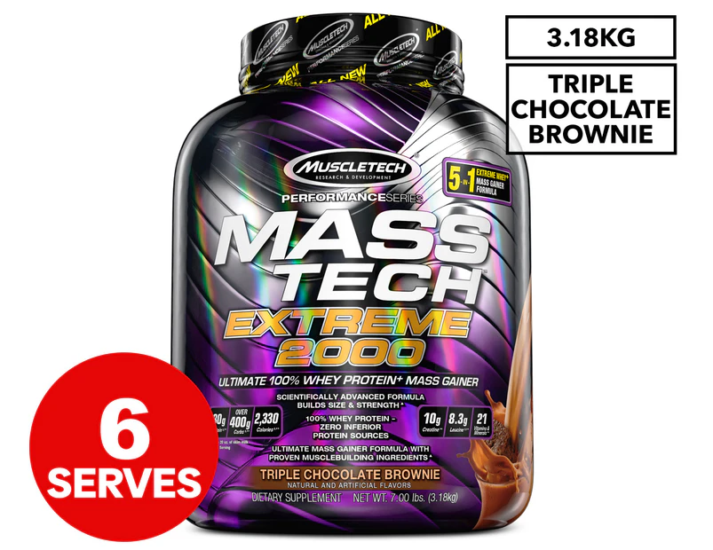 MuscleTech Mass Tech Extreme 2000 Mass Gainer Triple Chocolate Brownie 3.18kg / 6 Serves