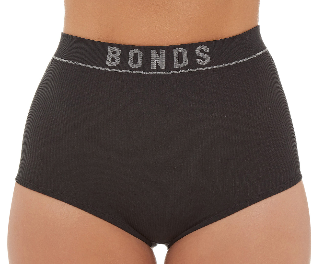 Bonds Retro Rib Hi Shortie WT46 Black Womens Underwear