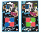 PG206  Multi Colour Infinity Cube fidget toy GREEN/PINK COLOUR