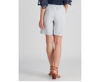 Katies Linen Blend Pull On Shorts - Womens - Silver