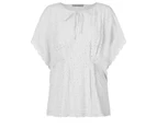 Katies Woven Broderie Lace Kaftan Style Top - Womens - White