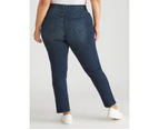 Beme Slim Leg Jean - Womens - Plus Size Curvy - Mid Blue