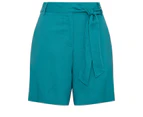 Katies Belted Shorts - Womens - Ocean Teal