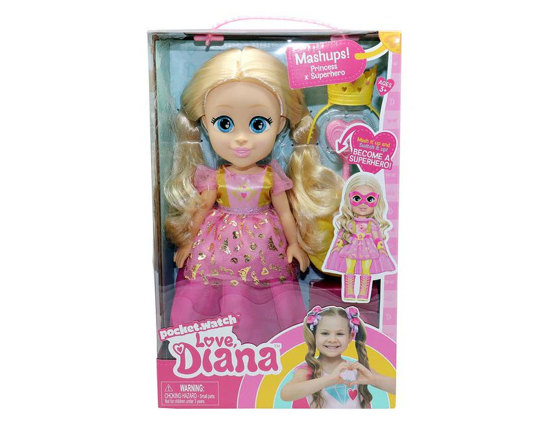 Love Diana - 13" Doll - Mashups Princess x Superhero - Pink